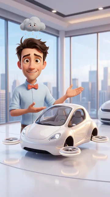 Lawrence presents his first flying car